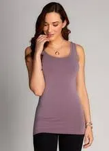 C'est Moi Bamboo Double Scoop Tank Top