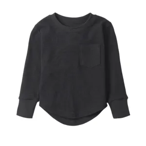 Little Bipsy Waffle Top - Black